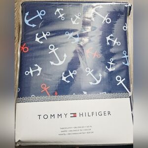 Tommy Hilfiger tablecloth Oblong 60 x 120 navy blue w/ anchors in red/white/blue